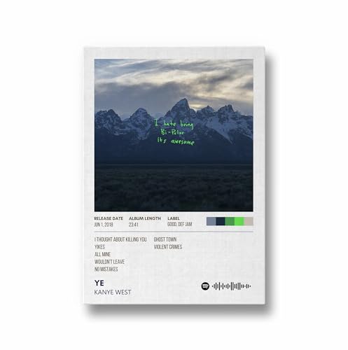 Image of Kanye West Ye Album Poster 13x19 Inch Unframed | 300 GSM Matte Board Paper with Peel & Stick Tape Included | Rap Hip Hop Wall Art | Posters for Wall | Home Decor | Wall Decor Items | Room Decoration Items