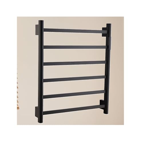 LYMGRZ Toallero termostático de Acero Inoxidable con cableado, Color Negro, para Montaje en Pared, para radiador de baño.