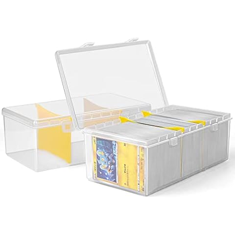 Plastic Trading Card Storage Box with Dividers Cover