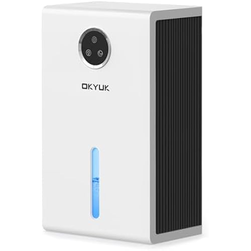 OKYUK Dehumidifier, 95 oz dehumidifiers for home,1000 sq. ft Dehumidifiers for Bedroom with 7 Colors LED Light, Ultra Quiet & Auto Shut off dehumidifiers for basements Ideal for RV, Bathroom, Bedroom