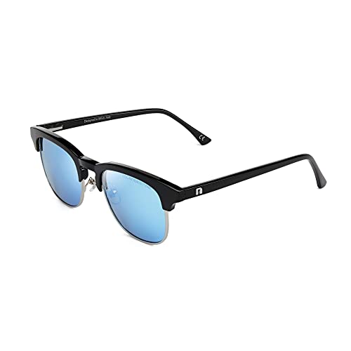 Clandestine - Gafas De Sol Unisex - Modelo Classic - Color Negro - Cristal Polarizado Antirreflejante De Color Azul - Montura Semitransparente - 140 Mm X 50 Mm Clandestine - Gafas De Sol Unisex - Modelo Classic - Color Negro - Cristal Polarizado Antirreflejante De Color Azul - Montura Semitransparente - 140 Mm X 50 Mm