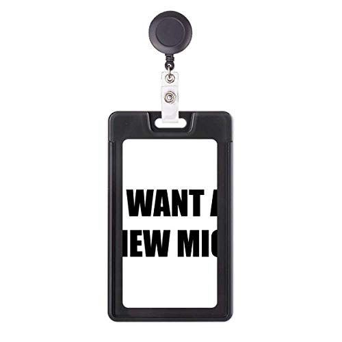 Enrouleur de badge I Want A New Mic rétractable avec clip pour cordon pro