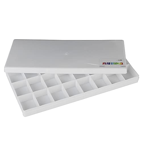 Palette de Stockage de Peinture 24 puits, Palette d'aquarelle, Palette d'aquarelle Vide avec Couvercle, boîte de Peinture pigmentée carrée pour Aquarelle, Gouache,...