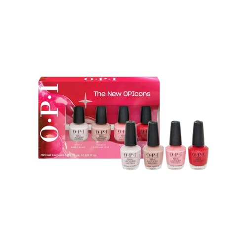 Image of O.P.I Nail Lacquer Mini Gift Pack of 4 | Creme Smudge-Proof & Chip Resistant Nail Polish set for women | Vegan, Fast Drying, Streak Free Formula | The New OPIcons Collection - 15ml