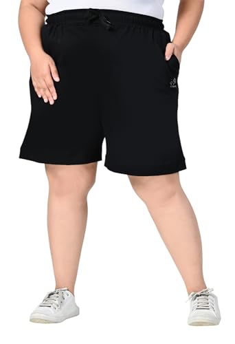 Image of Women's Plus Size Bermunda Shorts | Knee Length Cotton Short | Half Pants for Womens