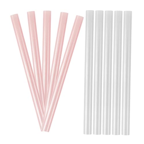 Beatifufu 10Pcs Colored Hot Glue Sticks Pearl White Cherry Blossom Pink Bulk Crafting Adhesive for DIY Handicrafts School Projects and Repairs