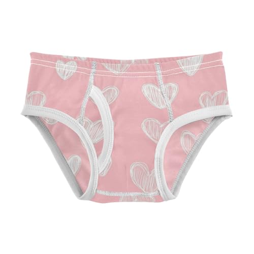 Wusikd Hearts White Boys' Underwear Cotton Boys Briefs Soft Toddler Underwear 2T