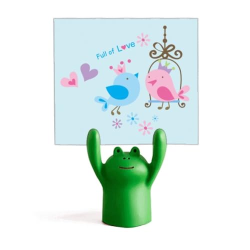 Porte-mémo cage à oiseaux grenouille en métal support cartes de bureau