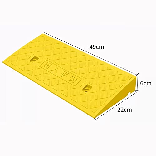 Rampas portátiles para bordillos de entrada FREAZE, para automóviles y motocicletas, antideslizantes, altura ajustable de 3 a 14,5 cm, para sillas de ruedas y movilidad (Color: Amarillo y Negro, Tamaño: 49 x 22 x 6 cm) miniatura 6