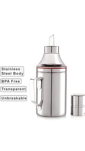 Image of Chef Pour Elite - for a premium kitchen vibe Oil Dispenser 1 Litre - Leak Proof Glass Bottle with Handle | Kitchen Oil Container for Cooking, Olive Oil, Vinegar | Easy Pour Design