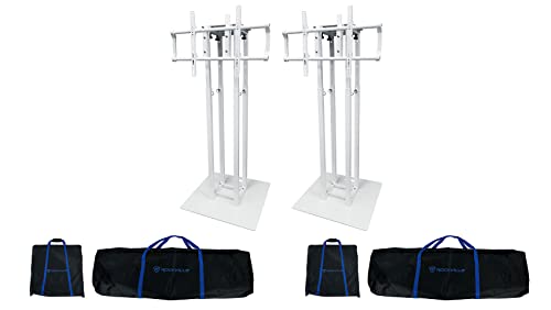 (2) Rockville RTP33-TV Pro Totem DJ Speaker/Lighting Stands w/Detachable TV Mount