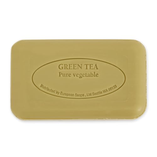 Image of Pre de Provence Artisanal Soap Bar, Natural French Skincare, Enriched with Organic Shea Butter, Quad Milled for Rich, Smooth & Moisturizing Lather, Green Tea, 5.3 Ounce