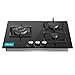 Hisense - GG633B, Piano cottura a gas, 3 fuochi, 60 cm, griglia in ghisa e vetro temperato nero, autoaccensione incorporata nei comandi, sicurezza GasStop, facile pulizia