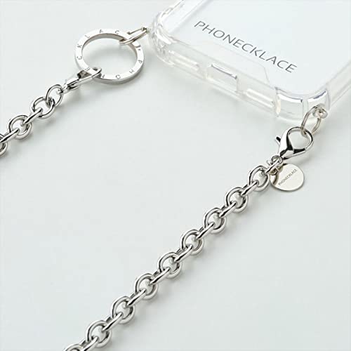 PHONECKLACE iPhone SE 3/SE 2/8/7 ケース チェーンショルダーストラップ付き クリア [ クロスボディフォンケース 首かけ 斜めがけ 肩掛け ネックストラップ スマホ ] シルバー PN22755iSE3【国内正規品】