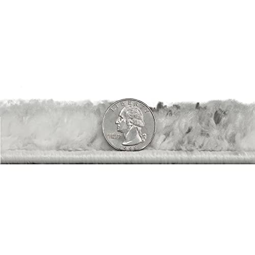 Image of Leick Home 594580 Zielle Soft Shag Painterly Modern Rug Gray Living Room Bedroom Area Rug Rectangle 3'9 inch x 5'9 inch