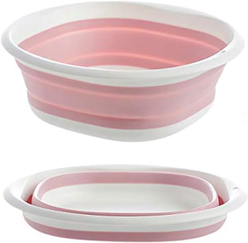 折りたたみ式洗い桶 たためる 洗面器 洗い桶 洗濯 洗いかご キッチン 食器洗い桶 洗濯 掃除 足浴 風呂 多機能 収納便利 コンパクト収納 猫犬お風呂用 コンパクト ベビーバス 洗浄する衣類および靴 広い範の台所屋外の使用のを 用途いろいろ ピンク・L
