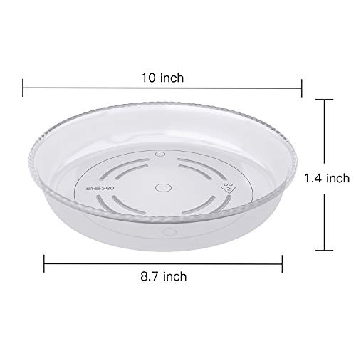 CandyHome 6 Pieces of 10 Inch Plastic Clear Plant Saucers Pot Trays for Indoor Outdoor Household and Garden Assorted, 1-White