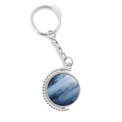 Llavero rotatorio de montaña y niebla DIYthinker con anillo para llaves de naturaleza