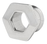 [From da Phactory] フロム ダ ファクトリー 六角形 トンネル ピアス サージカルステンレス シルバー ボディピアス 1個(シルバー,00G)