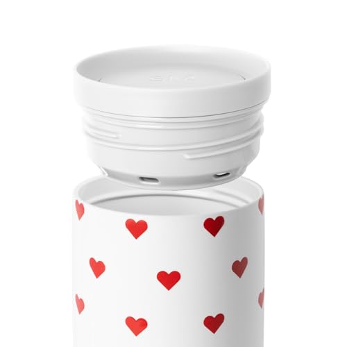 Image of Simple Modern Travel Coffee Mug Tumbler with 360 Lid | Ceramic-Lined Insulated Stainless Steel Cold Brew Iced Coffee Cup | Gift for Women Men Her Him | Voyager Signature | 16oz | Crimson Hearts