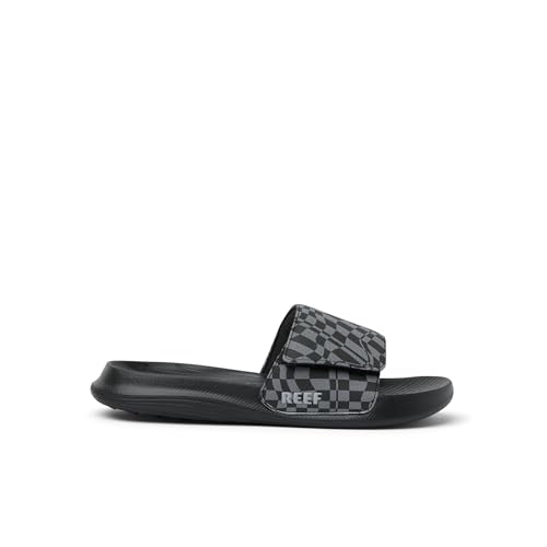 REEF Kids Salty Boys Slide Black Swell Checker 13 C - image 4