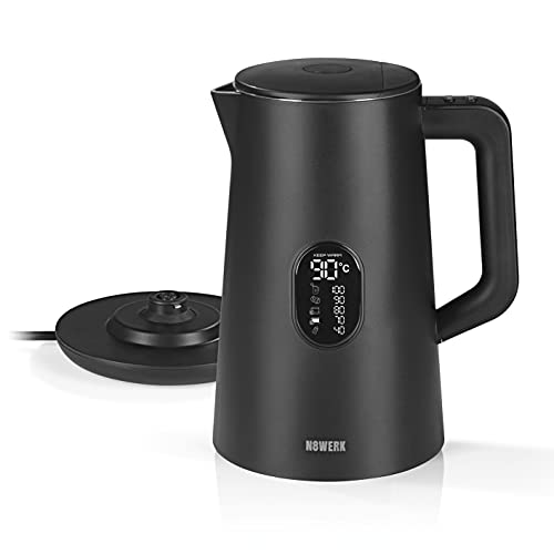 Hervidor digital N8WERK con ajuste de temperatura en negro medianoche | Capacidad de 1,5 litros, con función de… - Imagen 5