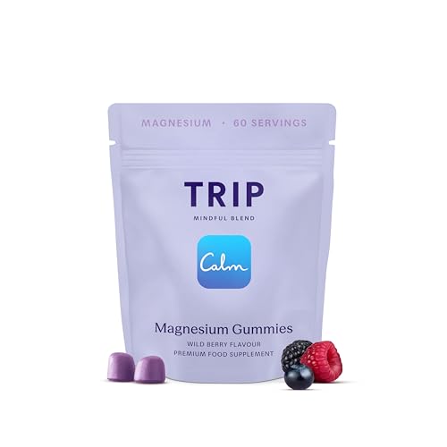 TRIP Magnesium Gummies Wild Berry 5 400mg Magnesium Citrate per pack 180mg x 60 Gummies Highly Absorbable Electrolyte Balance Plant-Powered Sugar-Free & 3rd Party Tested