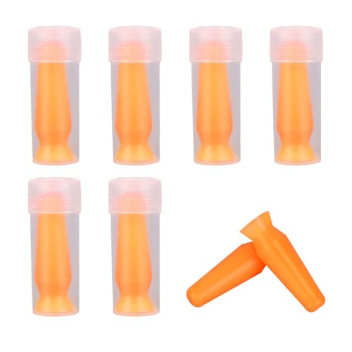 8 Pcs Scleral Lens Inserter Tool with Box, Orange Soft Silicone Ventless Contact Lens Remover Applicator Plunger for Hard Contact Lenses RGPs Prosthetic Eyes