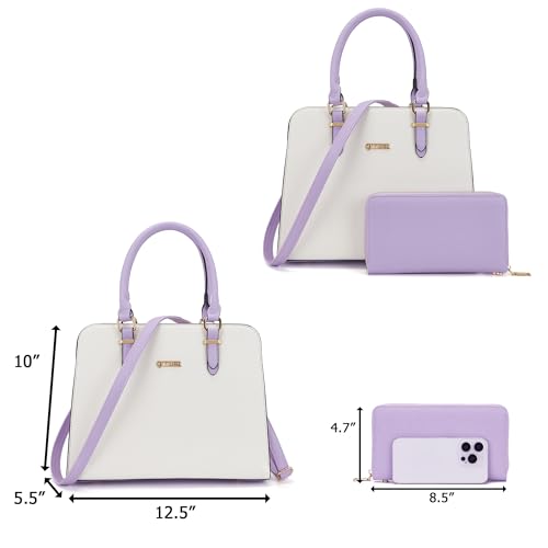 Image of Qiyuer Satchel Purses For Women Handbag And Wallet Set Tote Bag | Premium Vegan Leather,Matching Wallet,RFID Blocking,Work,Casual