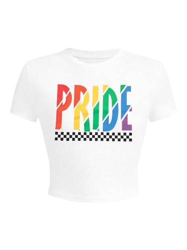 Lesbian Pride Shirt Women Girl Kisser Crop Top Lesbian Romance LGBT Shirts LGBTQ Equality Shirts Rainbow Graphic Tee