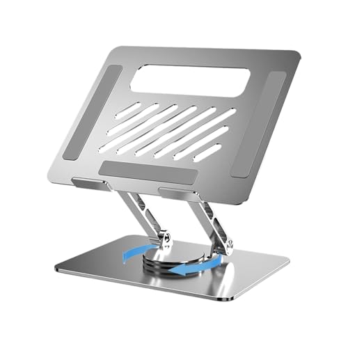 Vibhgtf Soporte para ordenador portátil, soporte de metal para ordenador portátil, ajustable, plegable, giratorio 360 grados, soporte para ordenador portátil para portátiles de 11 a 17,3 pulgadas