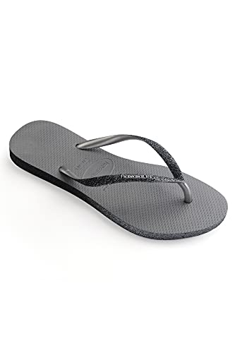 Havaianas Slim Sparkle Flip-Flop Steel Grey 37/38 Brazil (US Men's 5/6, Women's 7/8) M3