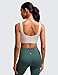 CRZ YOGA Butterluxe Womens U Back Sports Bra - Scoop Neck Padded Low Impact Yoga Clothes Workout Crop Top with Built in Pads Mojave Tan Large