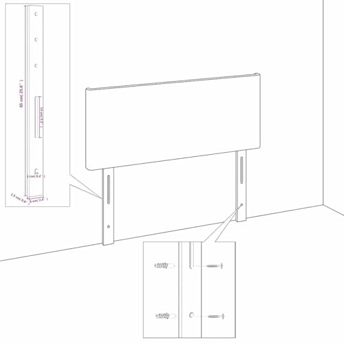 Tête de Lit 90 cm Velours Noir Hauteur Réglable vidaXL