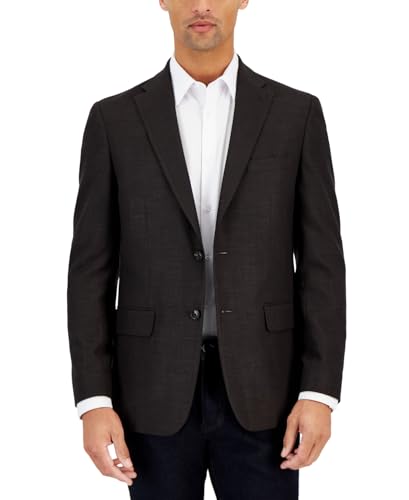 Tommy Hilfiger Mens Modern Fit Weave Sport Coat Blazer Brown 36R