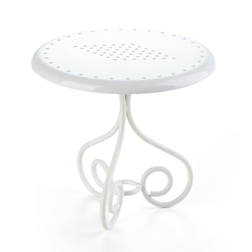Minamzee 1:12 Sillas para Casa De Muñecas, Miniatura Verde de Estilo Nórdico Soltero Silla de Metal, Accesorios Muebles de Decoración para Comedor, Jardín y Sala de Estar (Mesa Redonda Blanca)