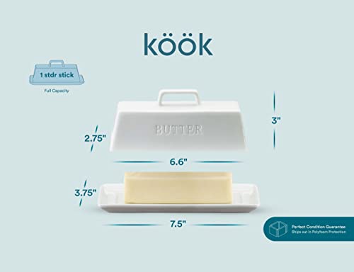 image for Butter Dish with Lid, by Kook, Butter Dish with Lid for Countertop, Ce
