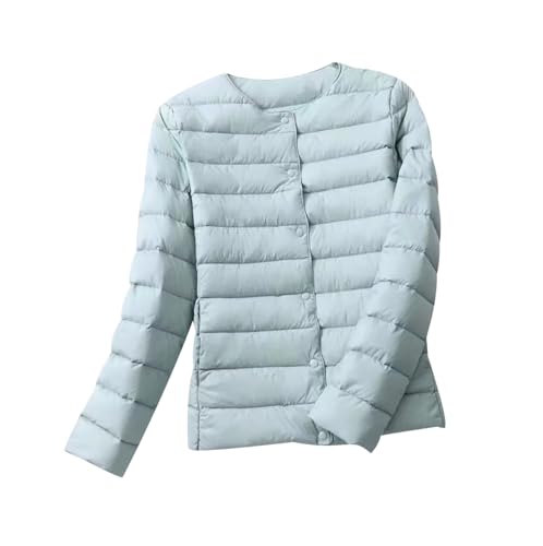 Piumino Leggero Donna Giacca Imbottita Trapuntata Puffer Jacket Giubbotto Sottogiacca Quilted Jacket Verde M