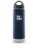 Klean Kanteen Wide Insulated Bottle with Stainless Loop Cup, Deep Sea, 20-Ounce