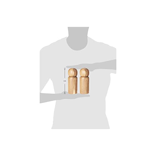 Monday Moose Manual Refillable Solid Acacia Wood Salt And Pepper Grinder Spice Mill Set Ceramic Rotor Steel Core With Strong Adjustable Coarseness (2Pcs - Grinders, Small) #TOP5