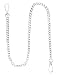 Wallet Chain Pocket Chain Belt Chains Jean Chains 22.5" Silver Keychain with Both Ends Lobster Clasps Keys, Wallet, Jeans Pants Belt Loop Purse Handbag-Silver