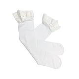 Conte - Calze autoreggenti semi-opache, in silicone, con parte superiore in pizzo, classe 40, Bianco (Bianco), Medium-Large