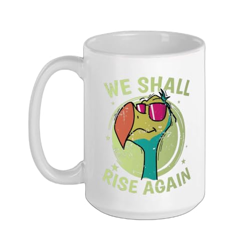 We Shall Rise Again Bird from Mauritius Ceramic Mug, White, 15oz