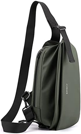 Lachero Lightweight Sling Bag for Men, Casual Daypack Multipurpose Nylon Chest Bag for Outdoor Travel Hiking Cycling (Green)