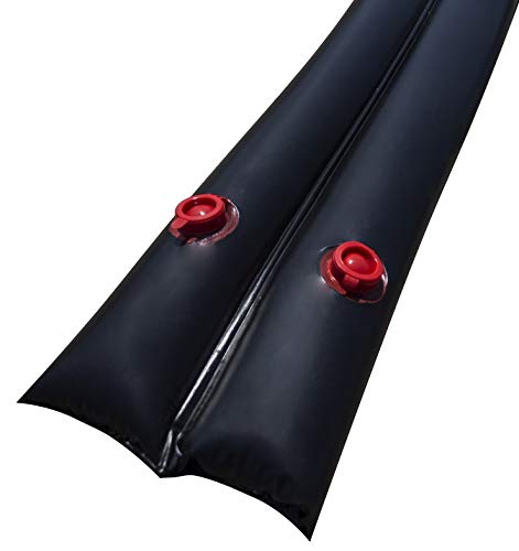 Buffalo Blizzard Black 8-Foot Long Double Chamber Water Bags | 12 Pack | 22-Gauge Heavy-Duty Vinyl Material | Secures Winter Cover to Rectangular Swimming Pools