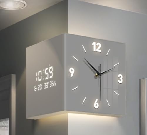 Amazon.co.jp: FAZKEO コーナー電子時計 30cm リビング用 モダン