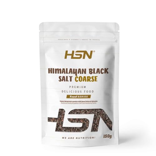 HSN Sal Negra del Himalaya Kala Namak 150 g – Grano Grueso Sin Refinar, Sal Mineral Natural con Sabor Umami para Cocina Vegana y Condimentos