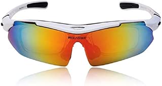 WOLFBIKE UV400 Sports Sun Glasses Eyewear Goggle 5 Lens