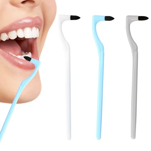 3PCS Single Tufted Toothbrush Tuft Tartar Remover for Teeth Slim End-tuft Interspace Interdental Toothbrush Teeth Cleaning Kit for Detail Cleaning (White&Blue&Grey)