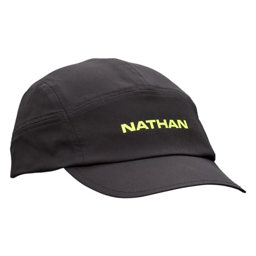 Casquettes de course légères Nathan Run Cool Stash Hat avec poche de rangement